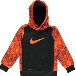 Boys NWT Nike hoodie dark gray orange